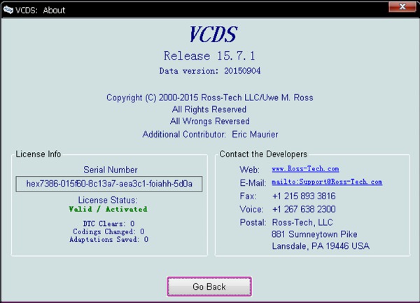 VAGCOM V15.7.1 ซอฟต์แวร์แสดงผล 1