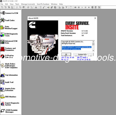 ราคาดี ซอฟต์แวร์ Cu-mmins INSITE 8.7 เวอร์ชัน 8.7 Pro ออนไลน์