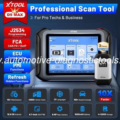 ราคาดี 2025 XTOOL D9 MAX เครื่องสแกนการวินิจฉัยทั่วไป ด้วย J2534 Topology Mapping, ECU Coding, FCA/ ออนไลน์